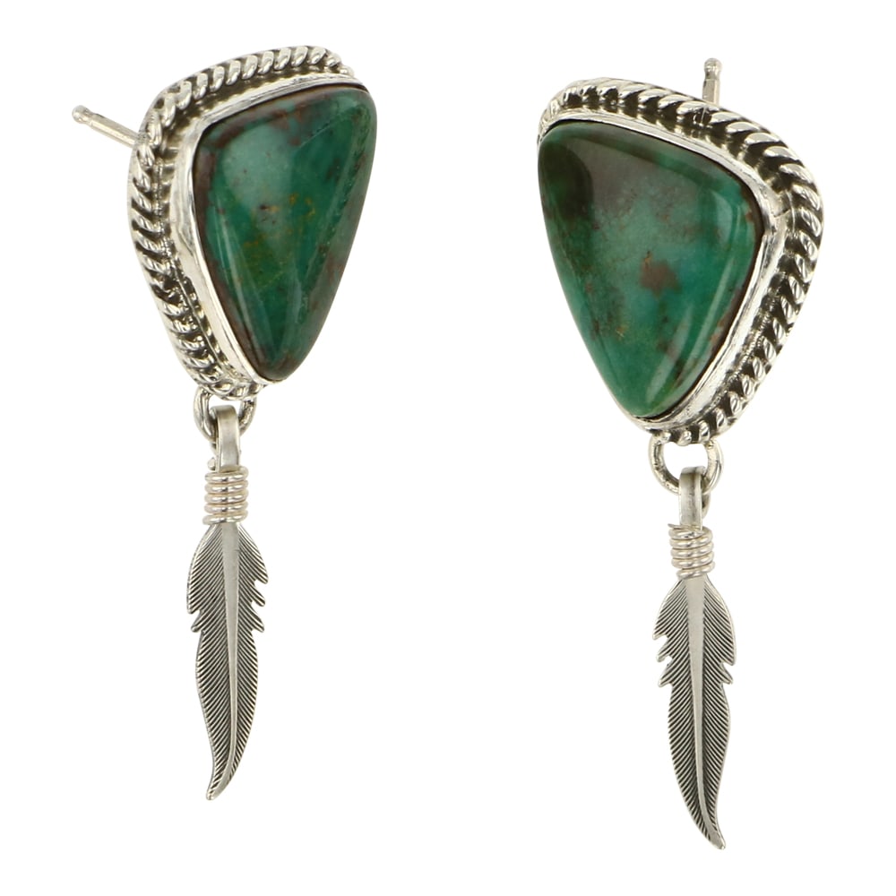Randall Endito Navajo Fox Turquoise Earrings (1 of 2)