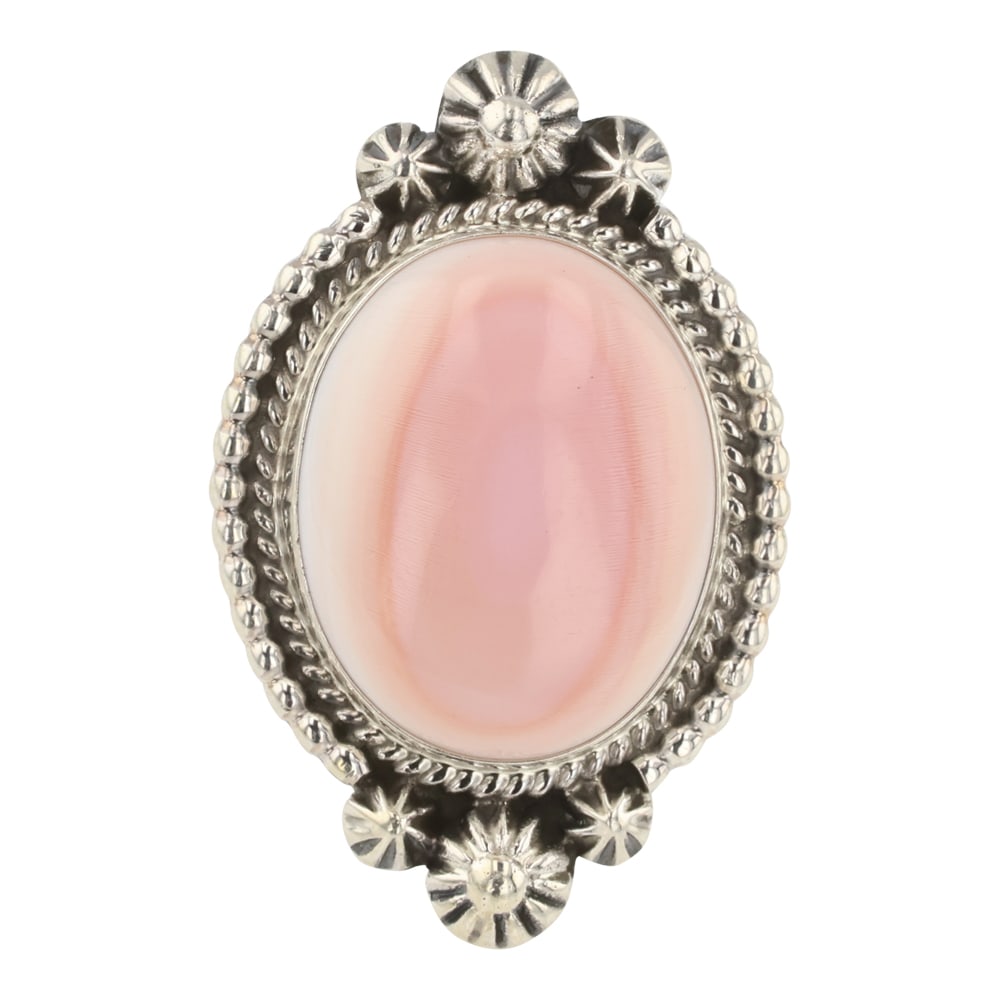 Ella Linkin Navajo Pink Conch Shell Ring (1 of 3)