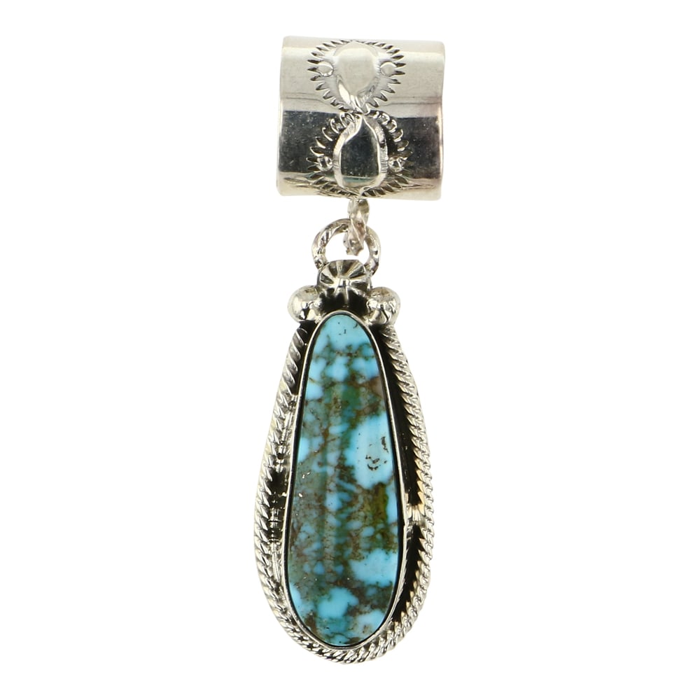 Navajo Turquoise Mountain Turquoise Pendant: Sterling Silver | Genuine Turquoise Mountain Turquoise | Navajo Turquoise Mountain Turquoise Pendant | Navajo Native American Southwest Indian Jewelry | Approximate Weight: 11 Grams | Dimensions: Pend