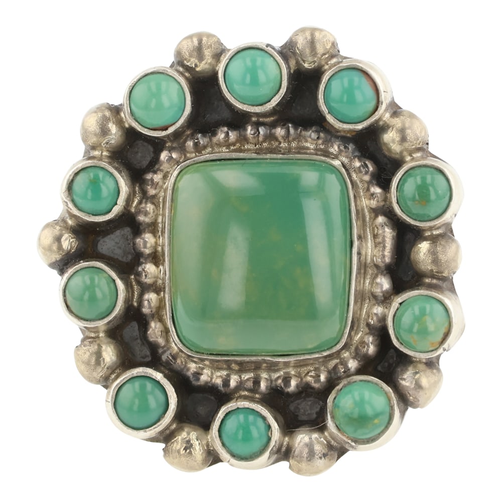 Navajo Fox Turquoise Cluster Ring (1 of 3)