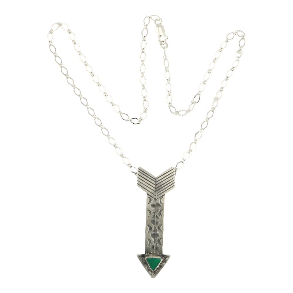 Ray Bennett Navajo Fox Turquoise Arrow Necklace (1 of 3)