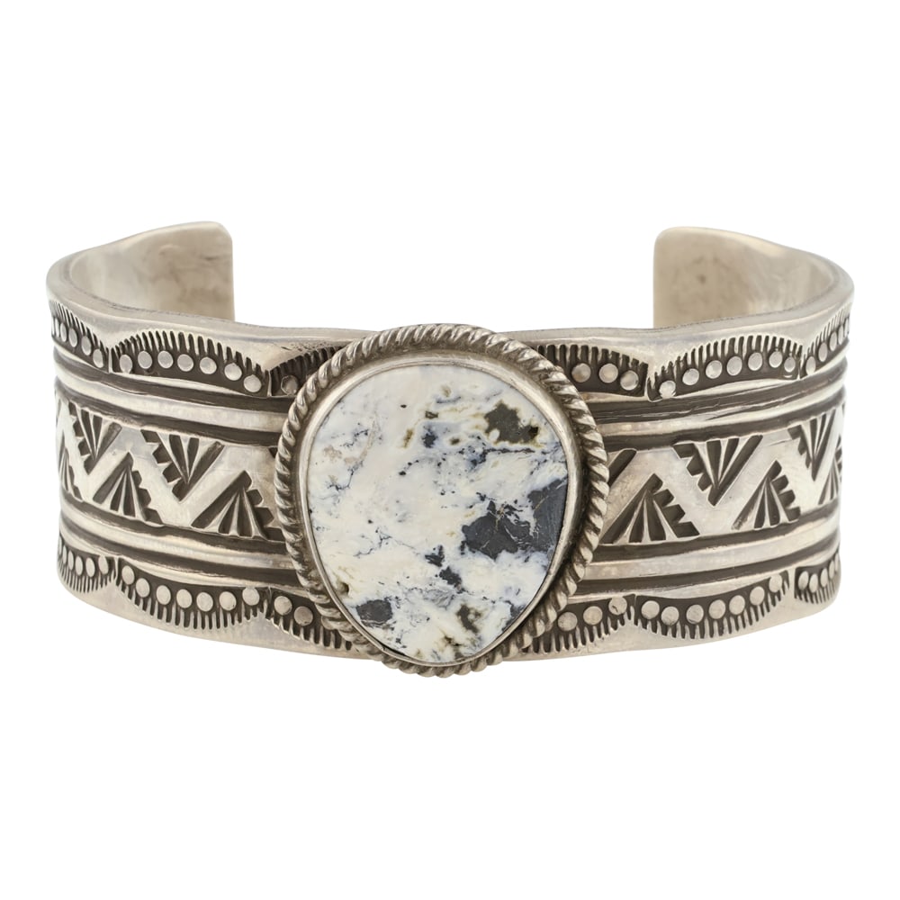 Damian Cotton Navajo White Buffalo Cuff Bracelet (1 of 3)