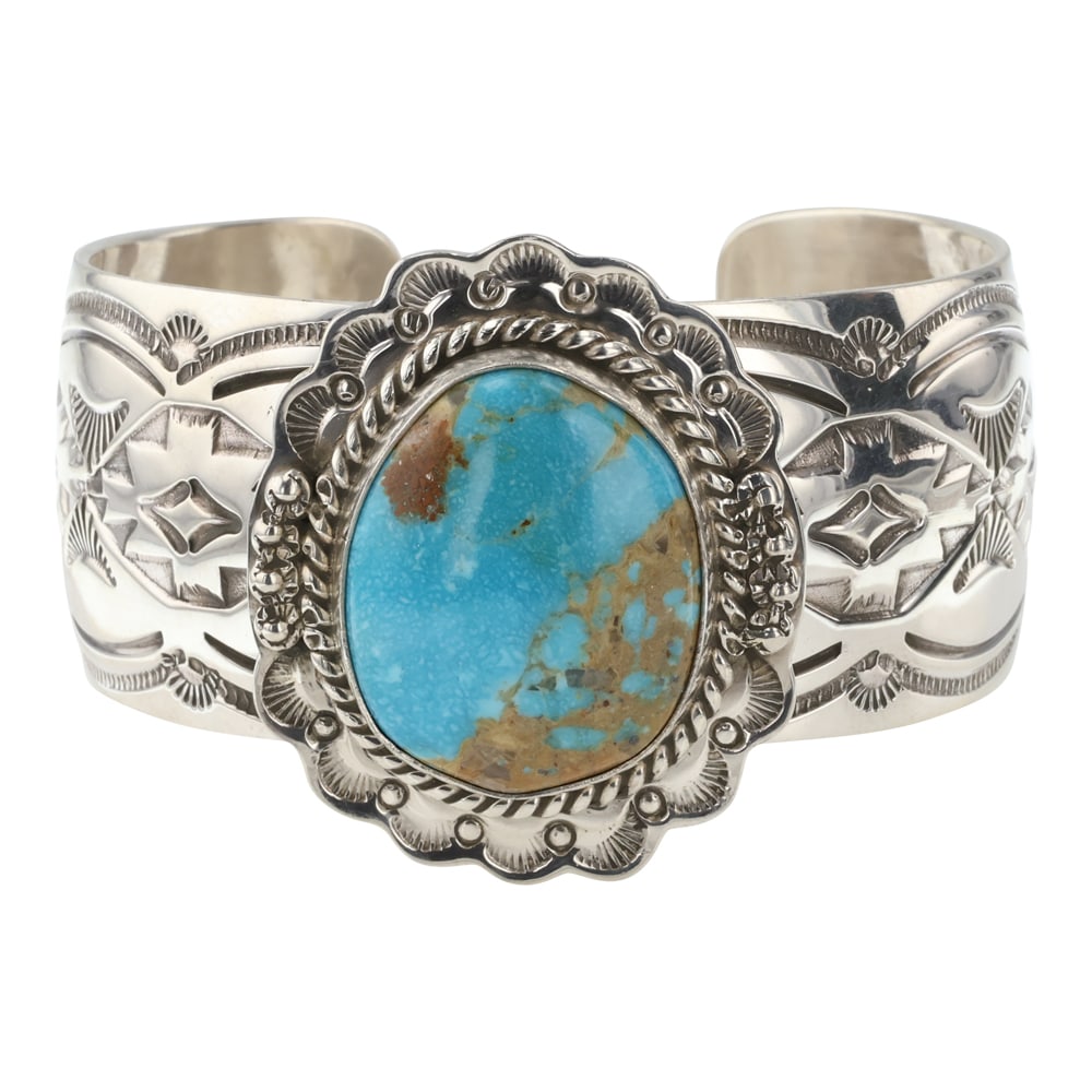 John Nelson Navajo Blue Ridge Turquoise Cuff Bracelet (1 of 3)