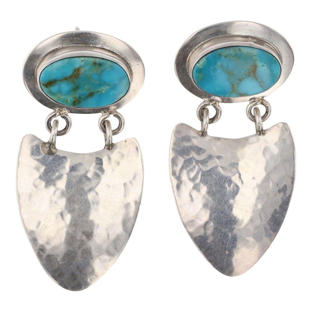 Navajo Menassa Turquoise Earrings (1 of 2)