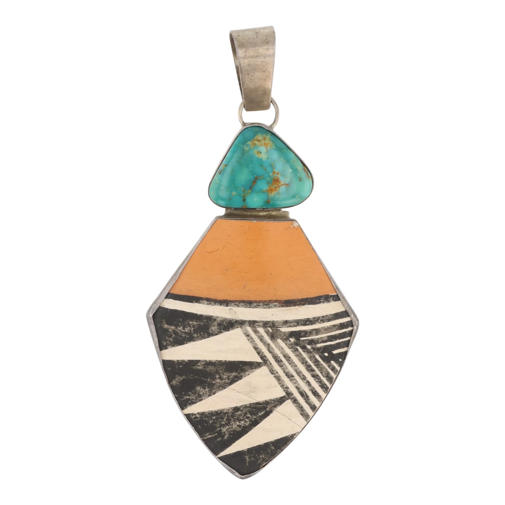 Vintage Navajo Nevada Turquoise Pendant (1 of 2)