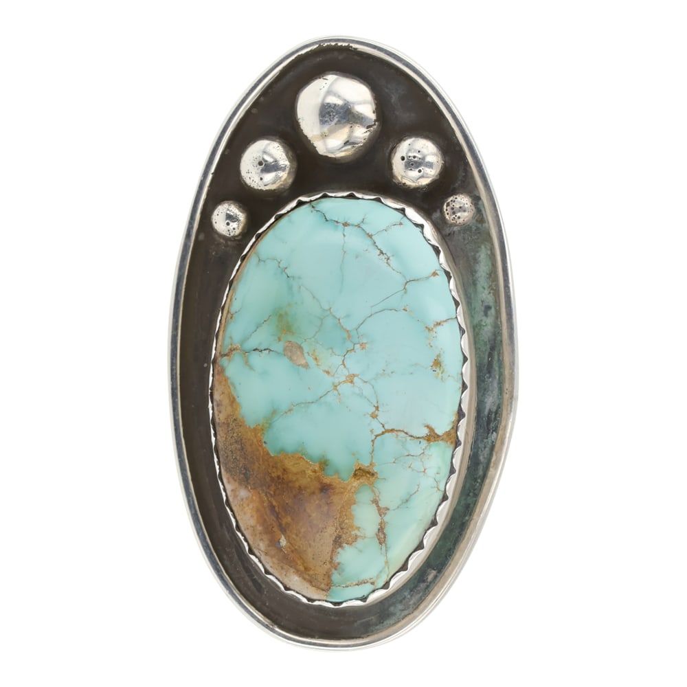 Navajo Royston Turquoise Two Finger Large Ring (1 of 3)