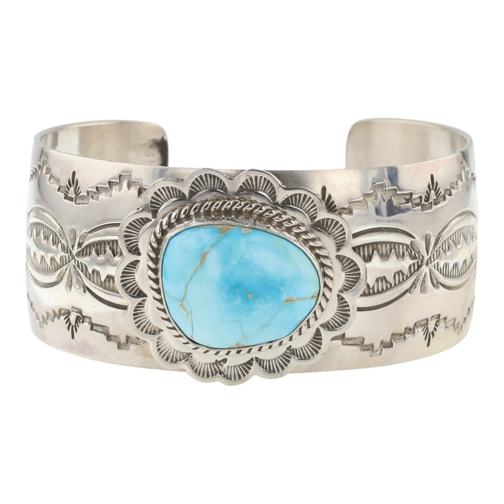 John Nelson Kingman Turquoise Cuff Bracelet (1 of 3)