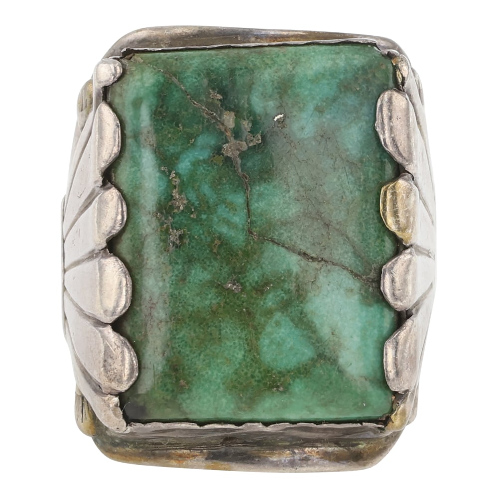Vintage Navajo Nevada Turquoise Men's Ring (1 of 3)