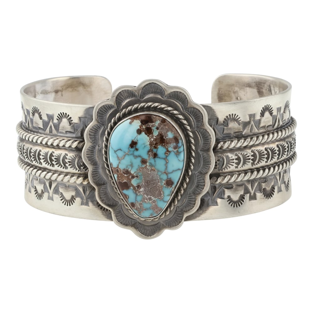 John Nelson Navajo Nevada Turquoise Cuff Bracelet (1 of 3)