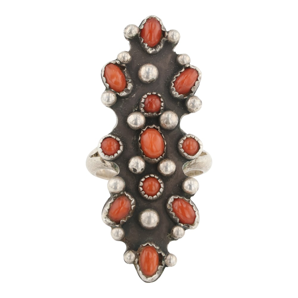 Vintage Navajo Mediterranean Coral Ring (1 of 3)