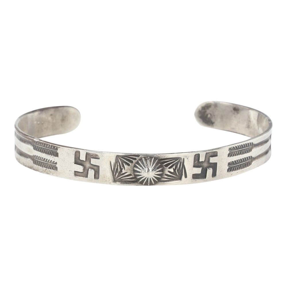 Vintage Fred Harvey Era Plain Silver Cuff Bracelet (1 of 3)