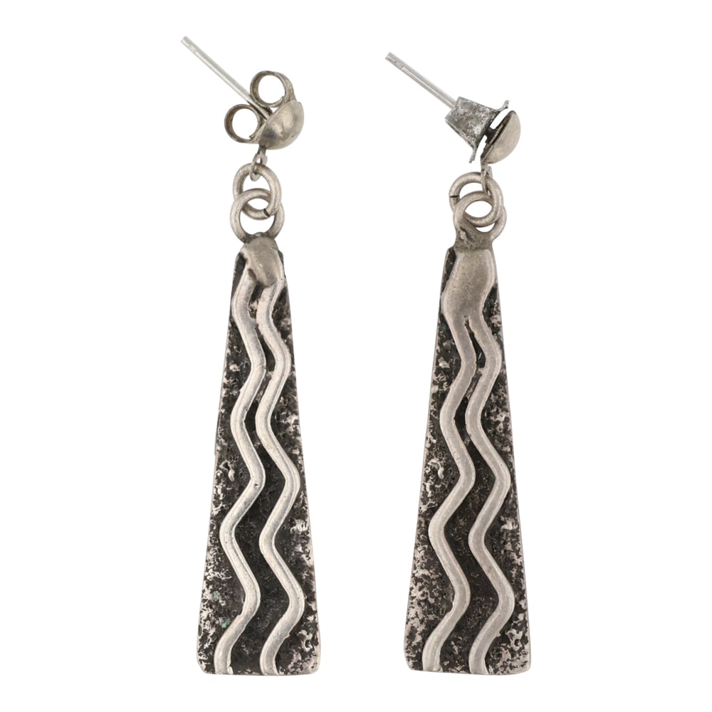 Navajo Plain Silver Earrings (1 of 2)