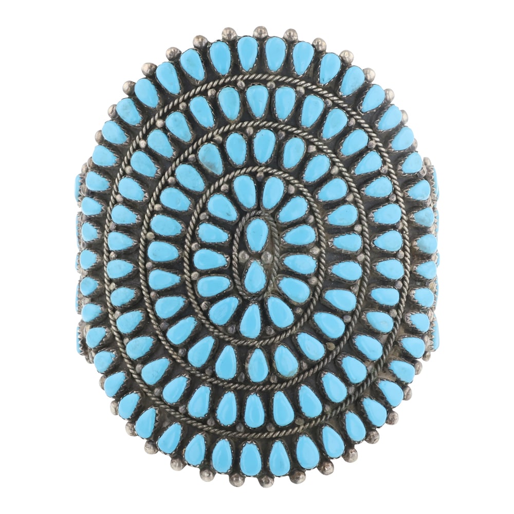 Navajo Block Cluster Cuff Bracelet (1 of 3)