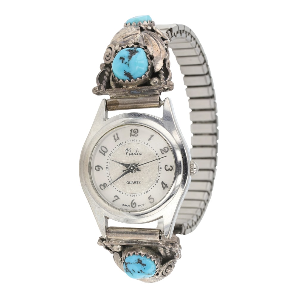 Vintage Navajo Kingman Turquoise Watch bracelet (1 of 4)