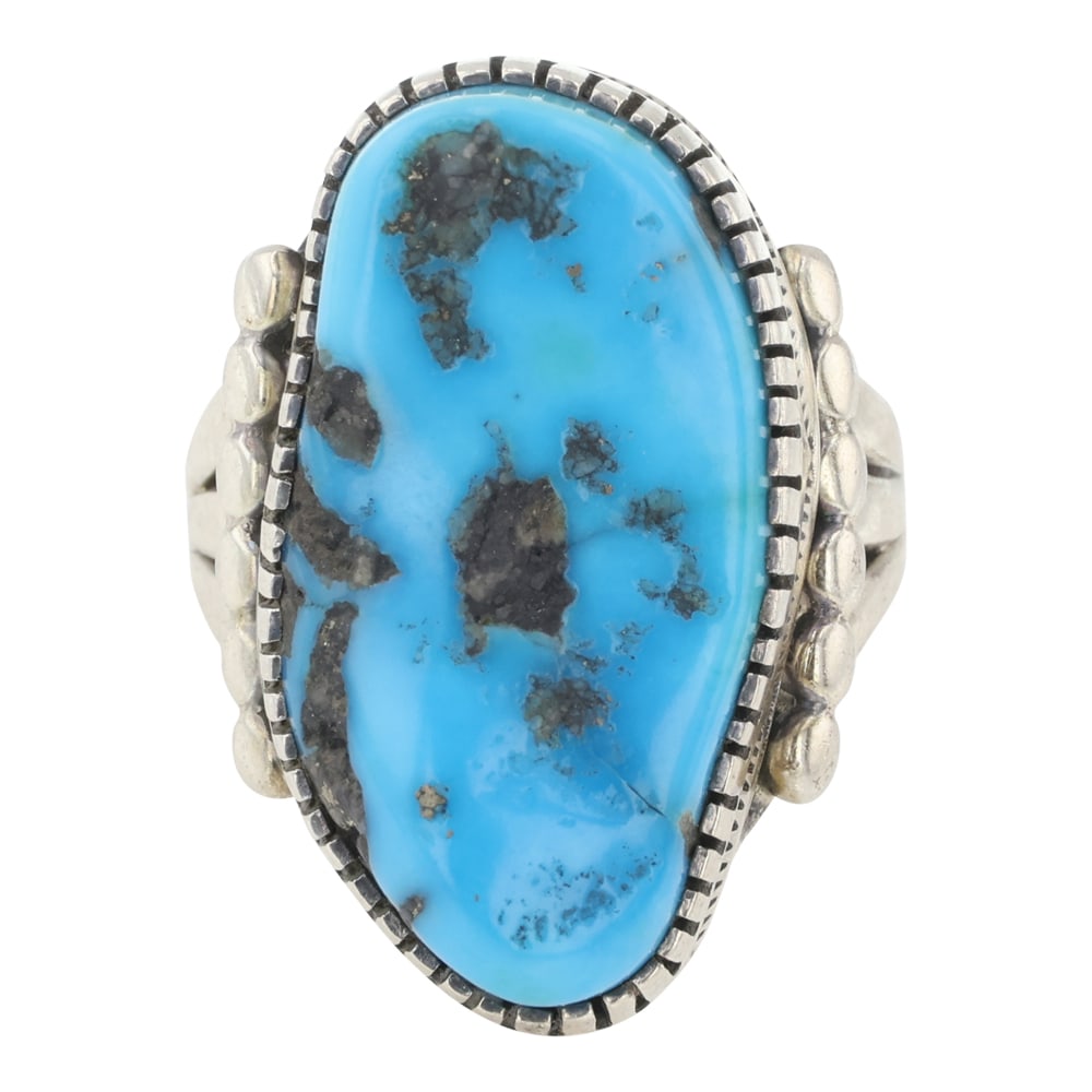 Navajo Kingman Turquoise Freeform Ring (1 of 3)