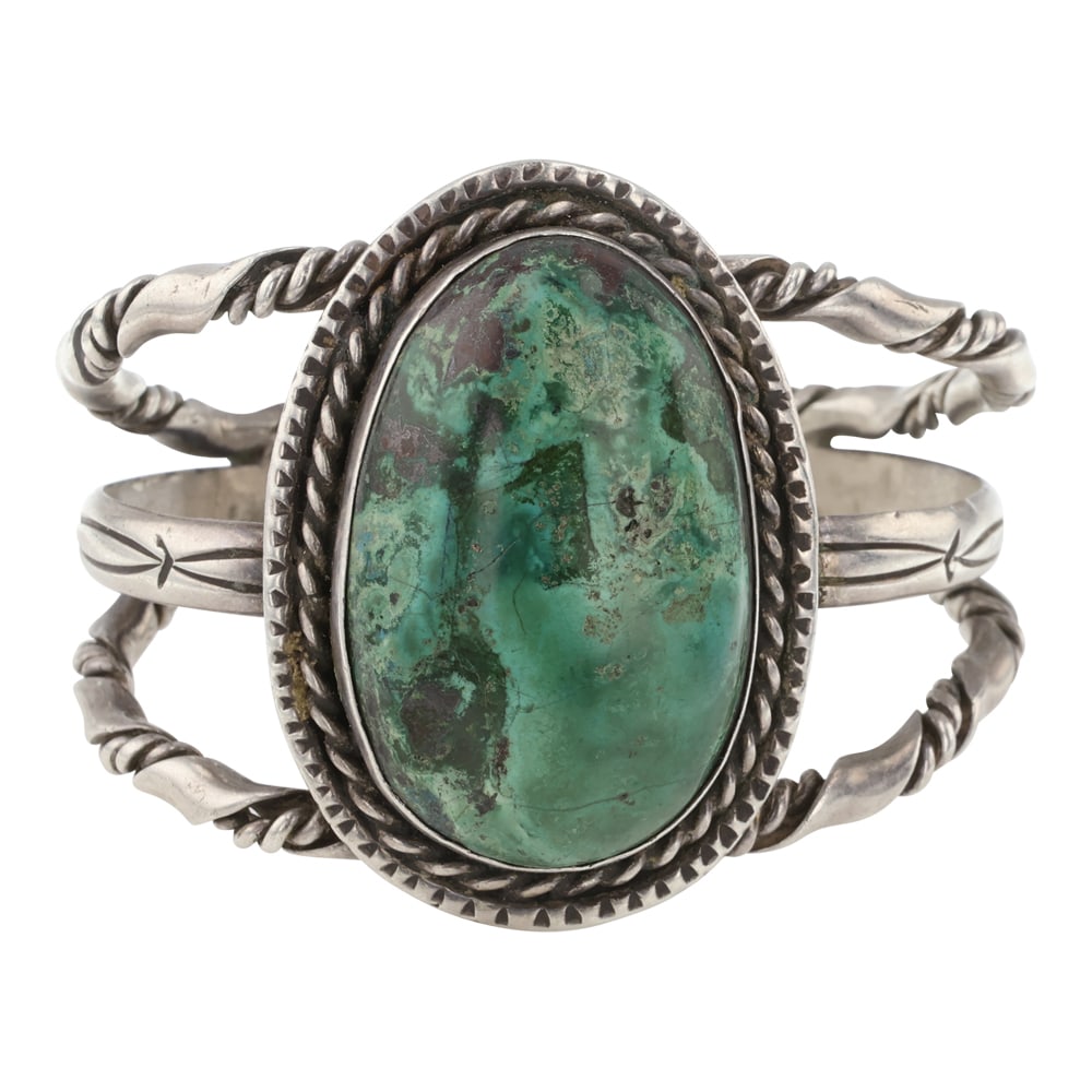 Navajo Chrysocolla Cuff Bracelet (1 of 3)