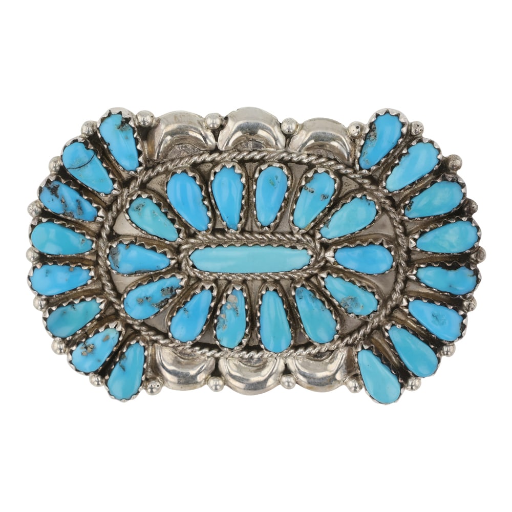 Vintage Justin & Seraphina Wilson Kingman Turquoise Pin (1 of 2)