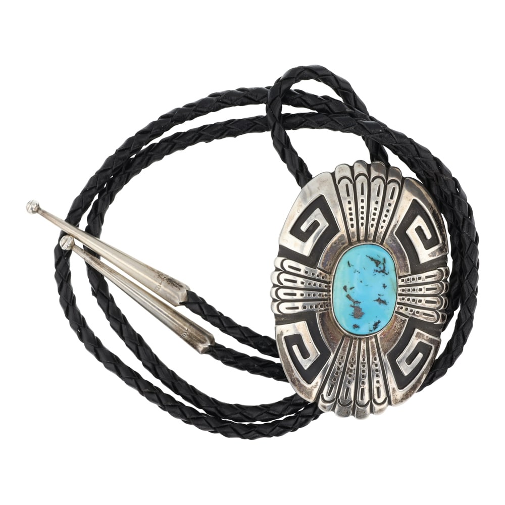 Thomas (Tommy) Singer Sleeping Beauty Nugget Turquoise Bolo Tie (1 of 3)
