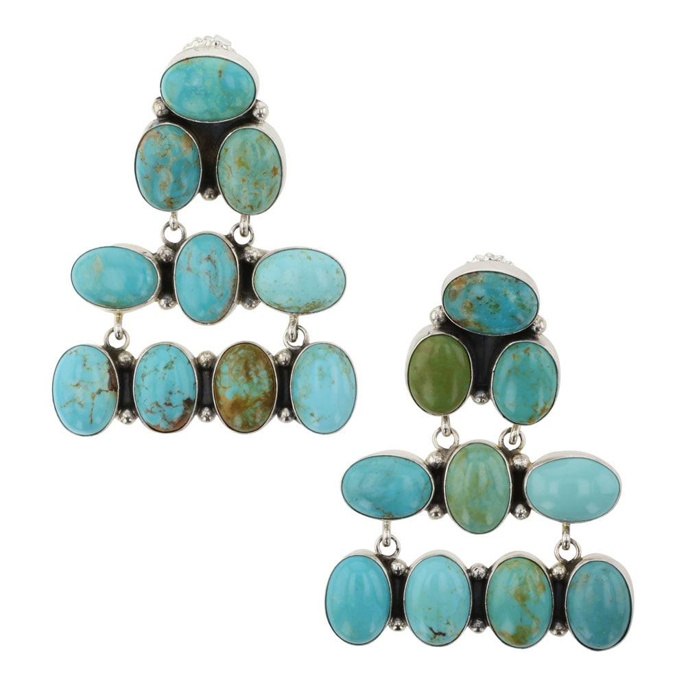 Ella Linkin Navajo Nevada Turquoise Earrings (1 of 2)