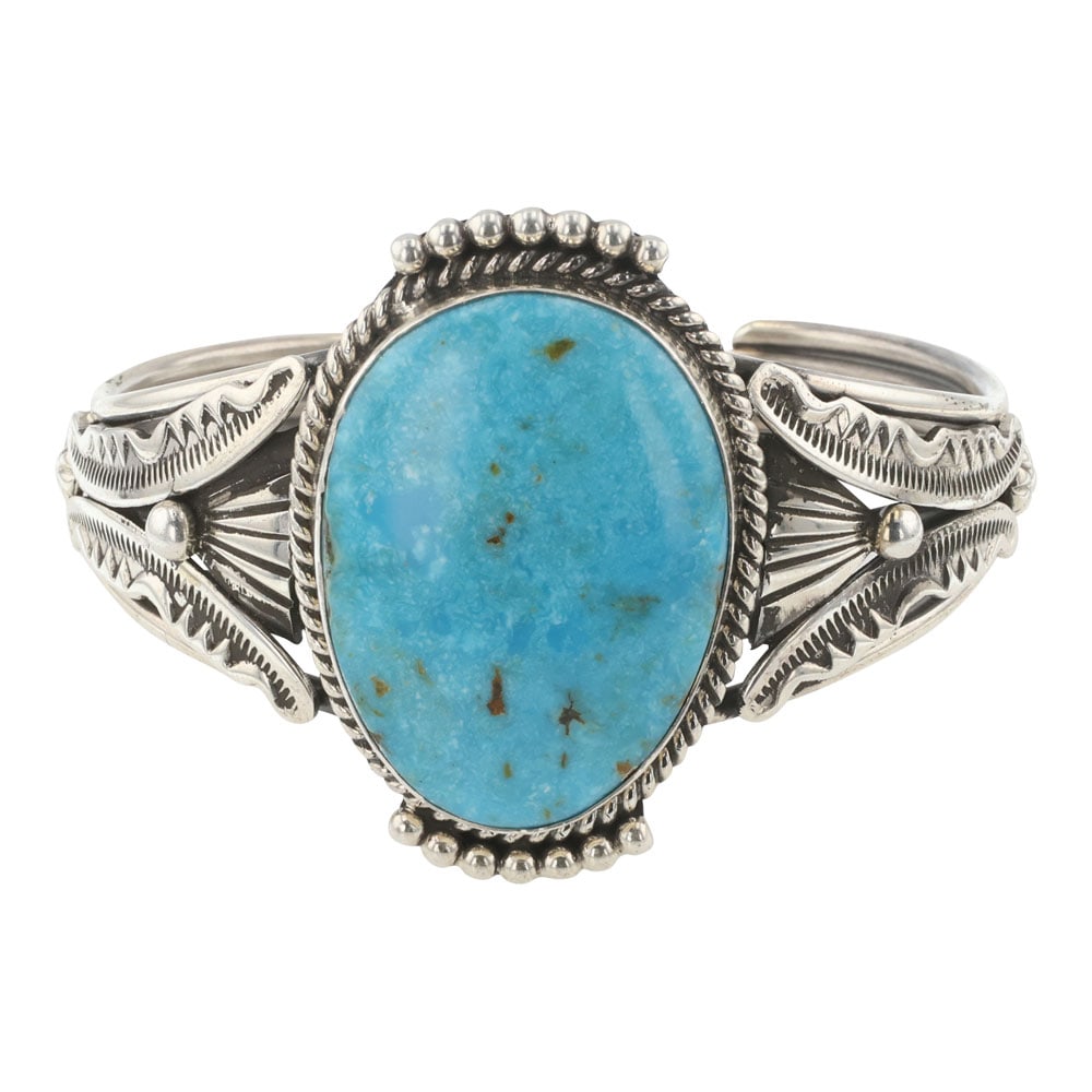 Will Denetdale Navajo Blue Ridge Turquoise Cuff Bracelet (1 of 4)