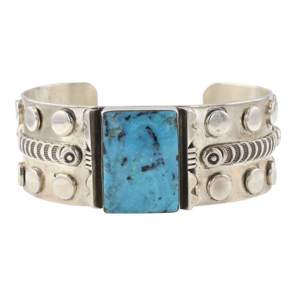 Ronald Tom Navajo Nakai Southwest Shop Nacozari Turquoise Cuff Bracelet (1 of 4)