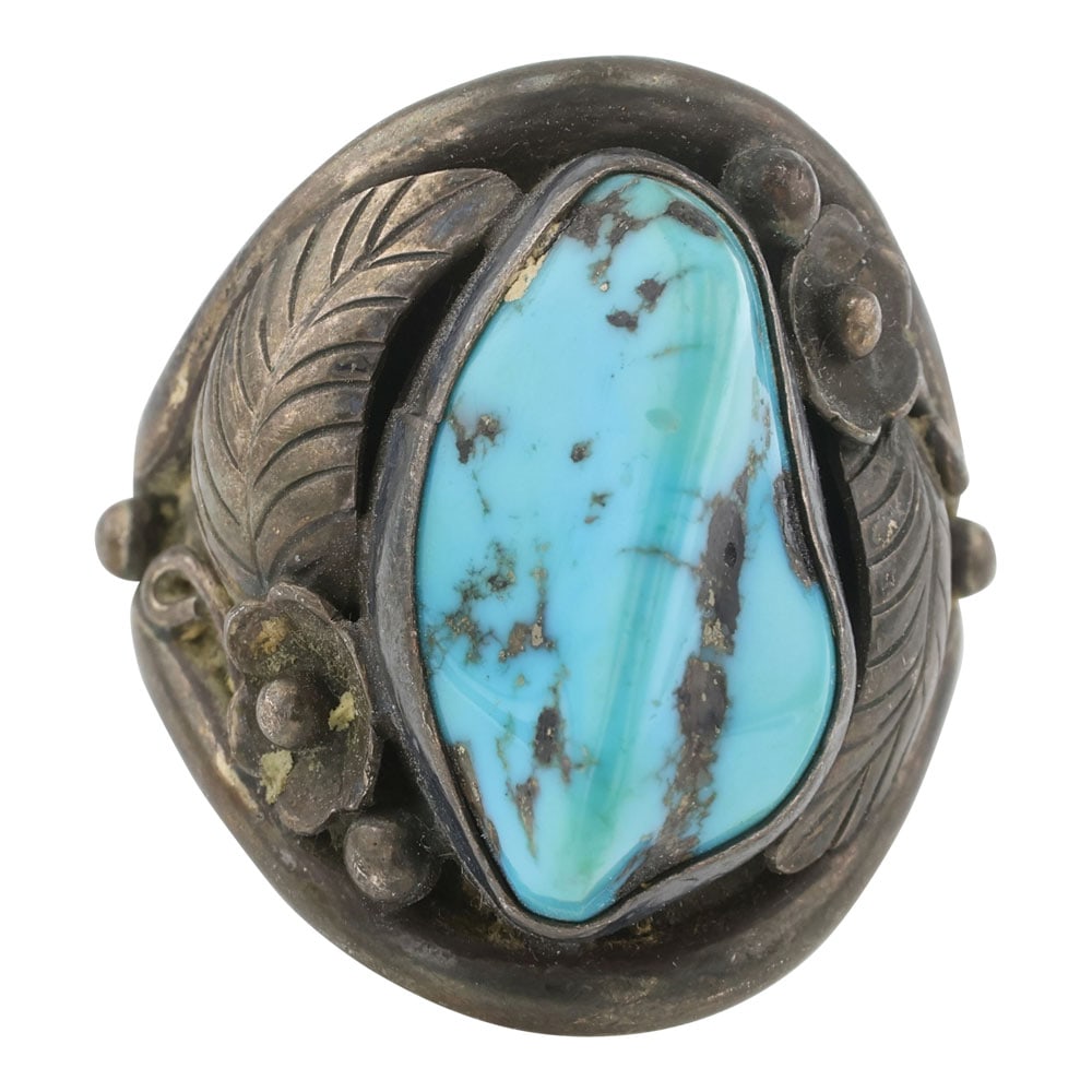 Vintage Sleeping Beauty Turquoise Saddle Style Ring (1 of 3)