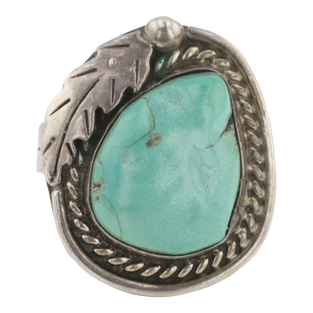 Vintage Navajo Nevada Turquoise Ring: Sterling Silver | Genuine Nevada Turquoise | Vintage Navajo Nevada Turquoise Ring | Navajo Native American Southwest Indian Jewelry | Good (no breaks or damages) | Approximate Weight: 7 Grams | Ring: 