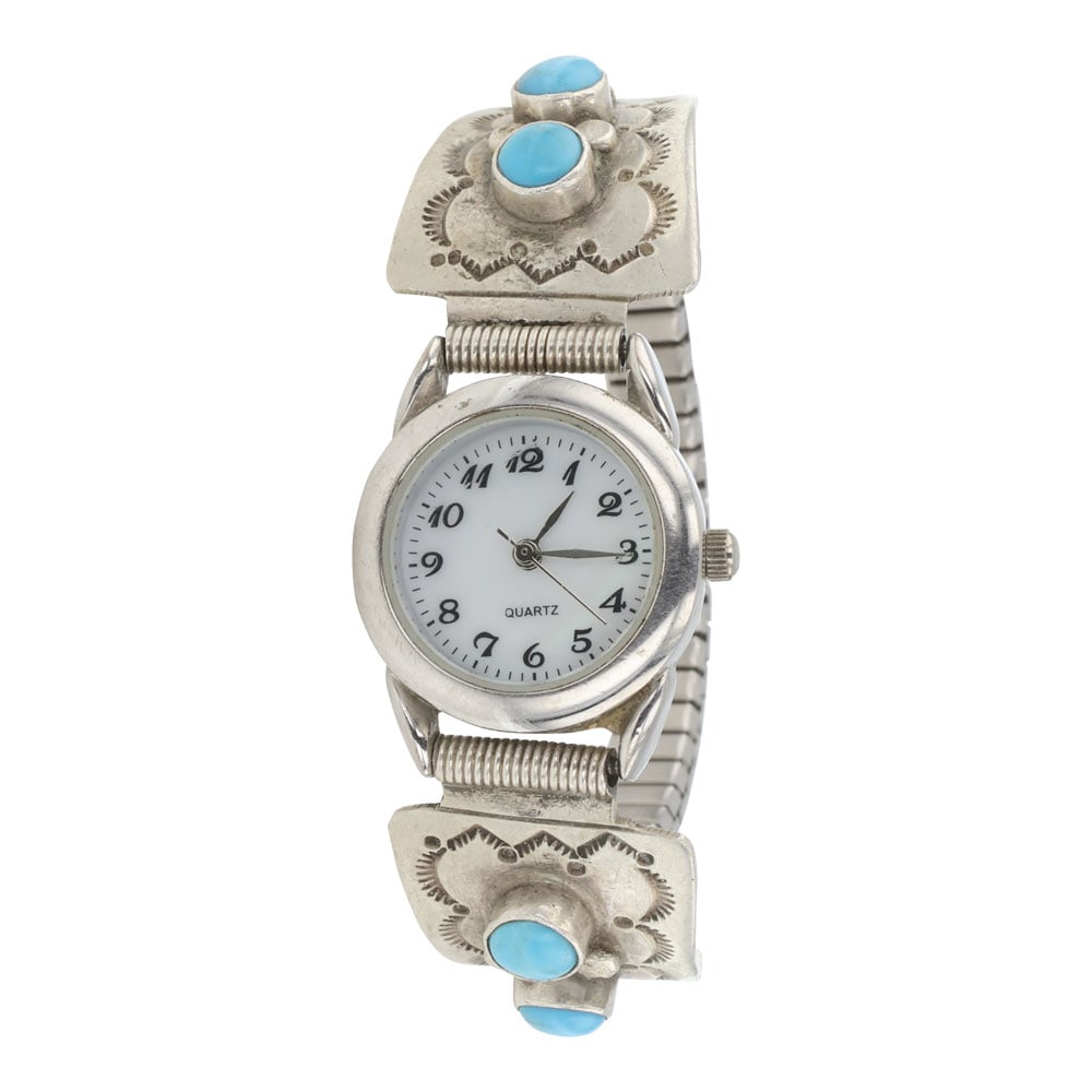 Vintage Navajo Kingman Turquoise Watch Bracelet (1 of 3)