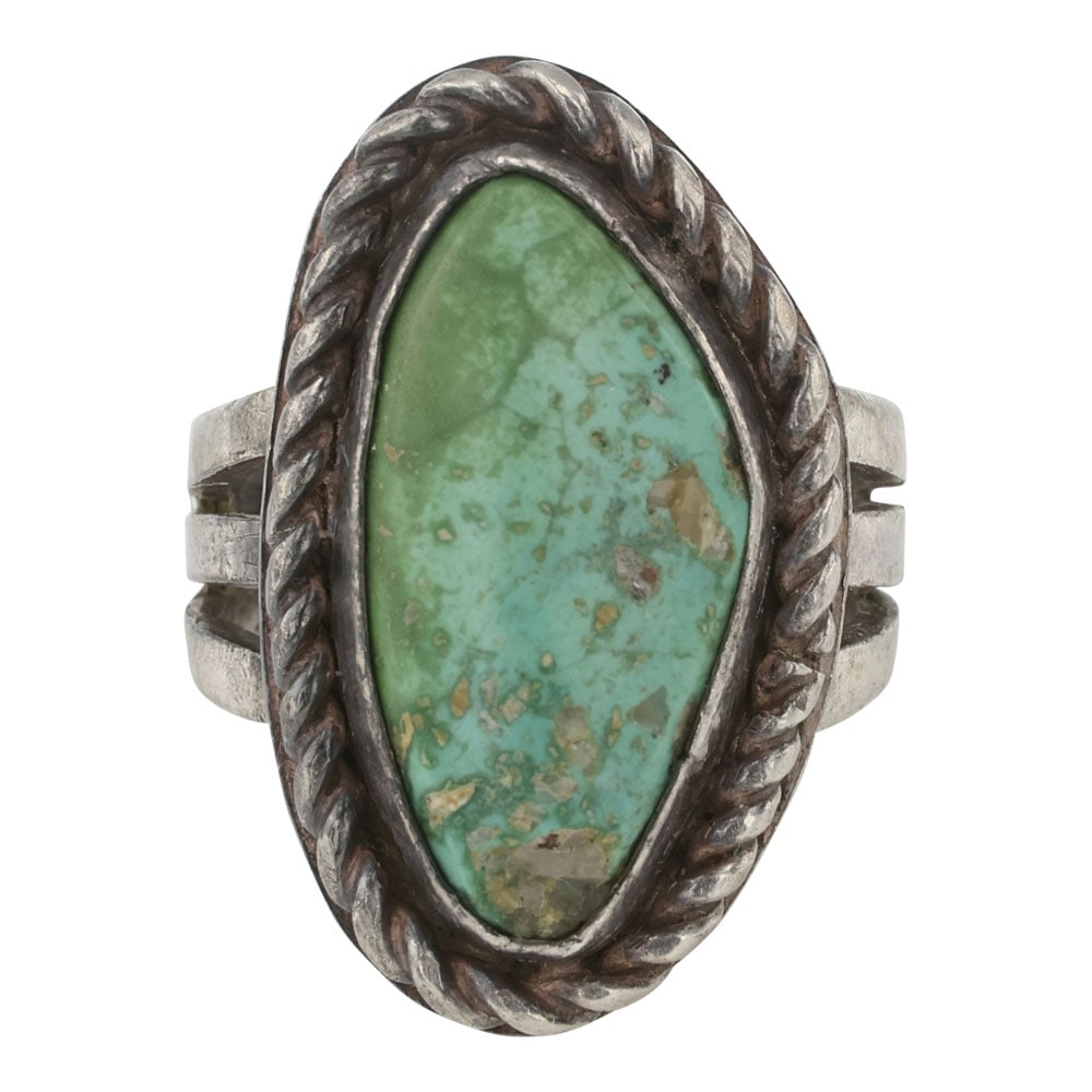 Vintage Navajo Nevada Turquoise Ring: Sterling Silver | Genuine Nevada Turquoise | Vintage Navajo Nevada Turquoise Ring | Navajo Native American Southwest Indian Jewelry | Good (no breaks or damages) | Approximate Weight: 11 Grams | Ring: