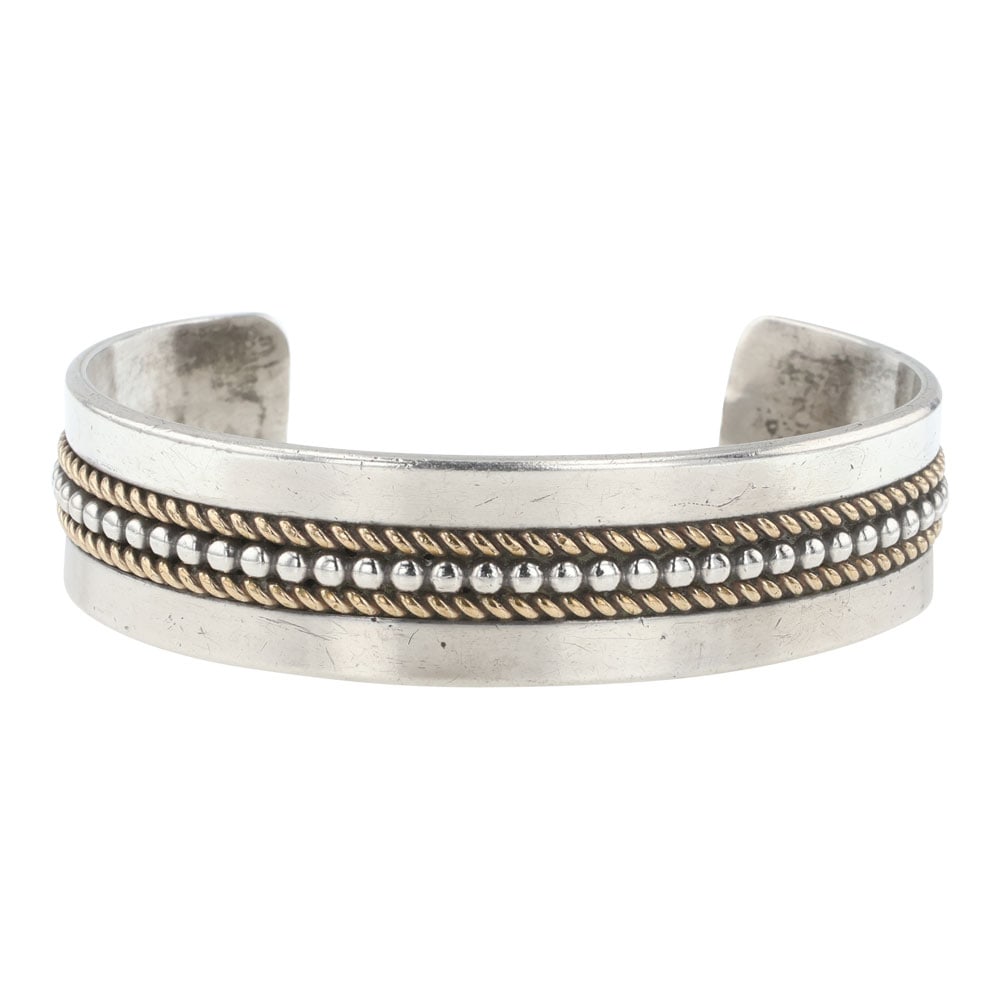 Navajo Plain Silver & Brass Twist Wire Bracelet (1 of 3)