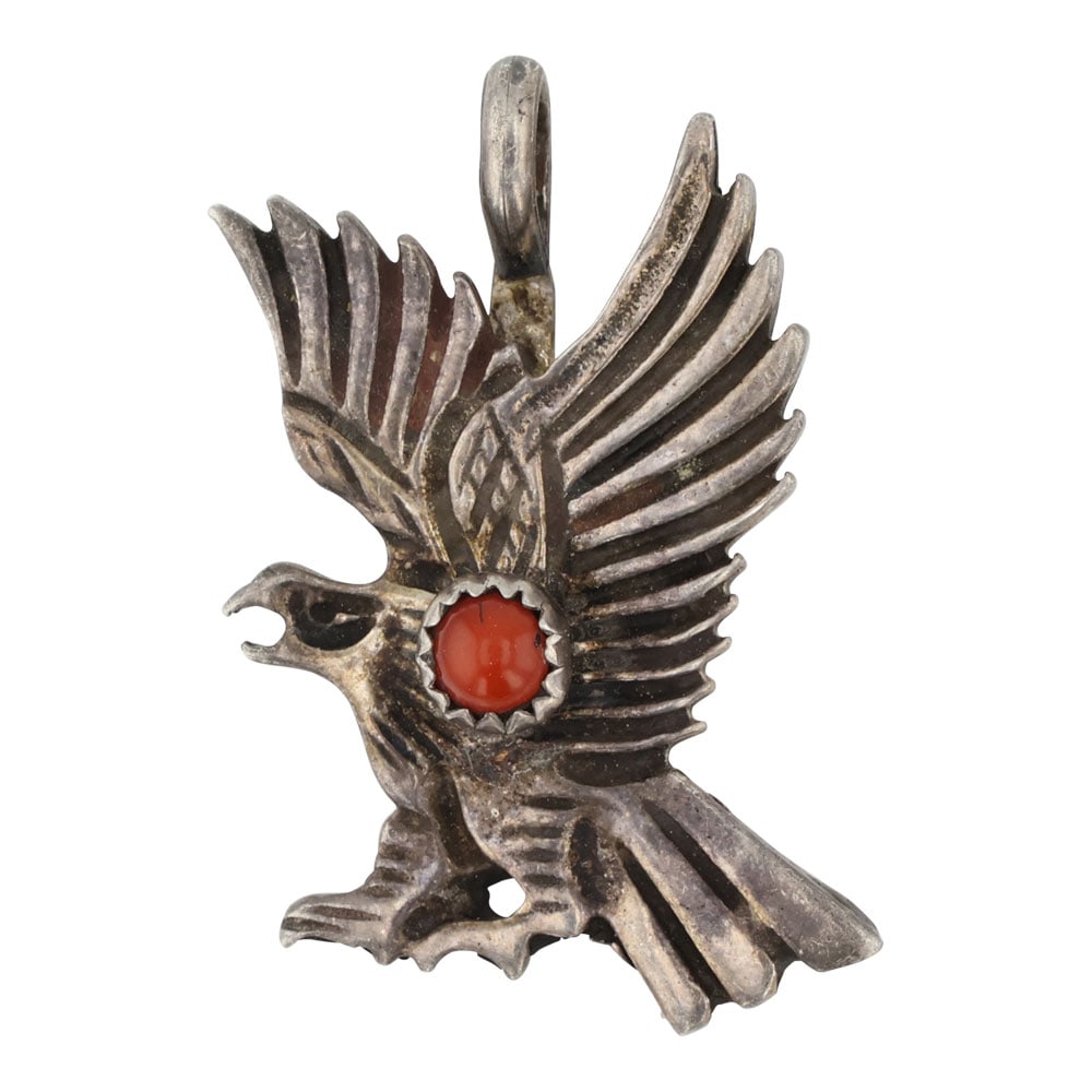 Navajo Coral Casted Eagle Pendant (1 of 2)