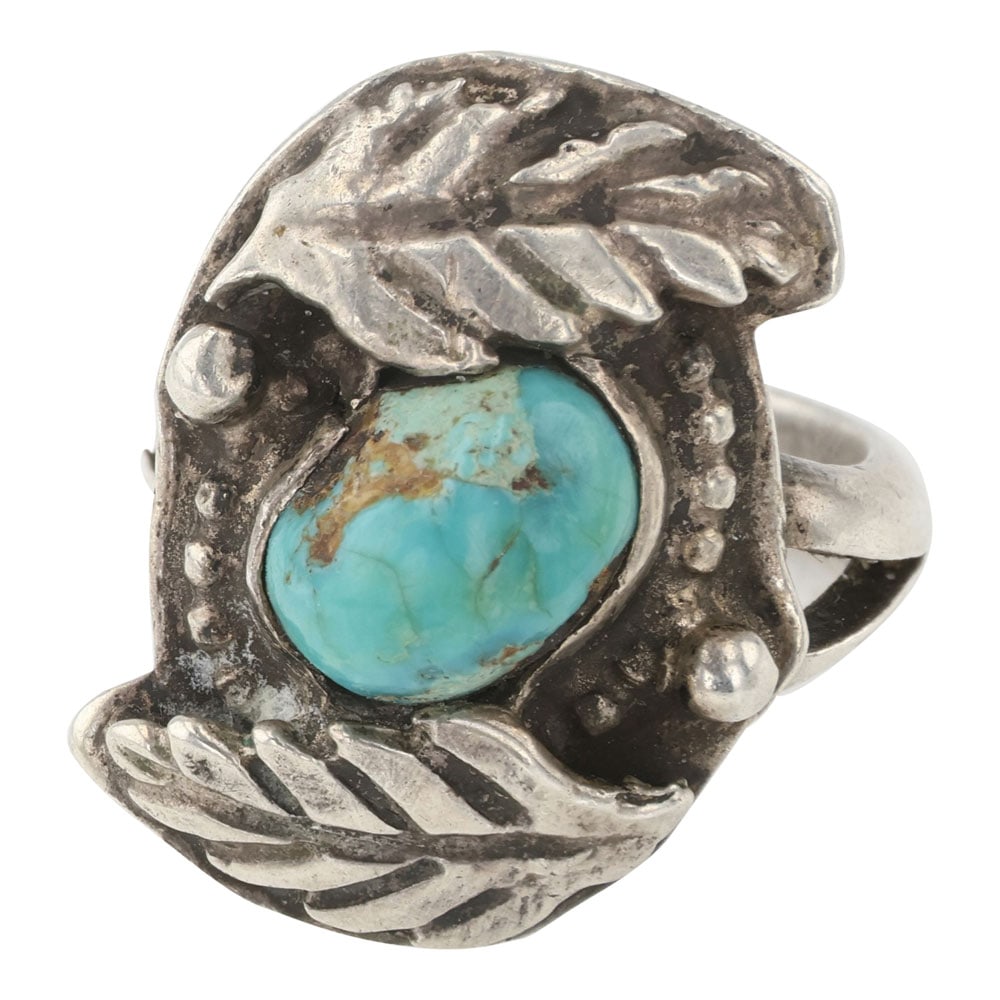 Vintage Navajo Nevada Turquoise Ring: Sterling Silver | Genuine Nevada Turquoise | Vintage Navajo Nevada Turquoise Ring | Navajo Native American Southwest Indian Jewelry | Good (no breaks or damages) | Approximate Weight: 9 Grams | Ring: 