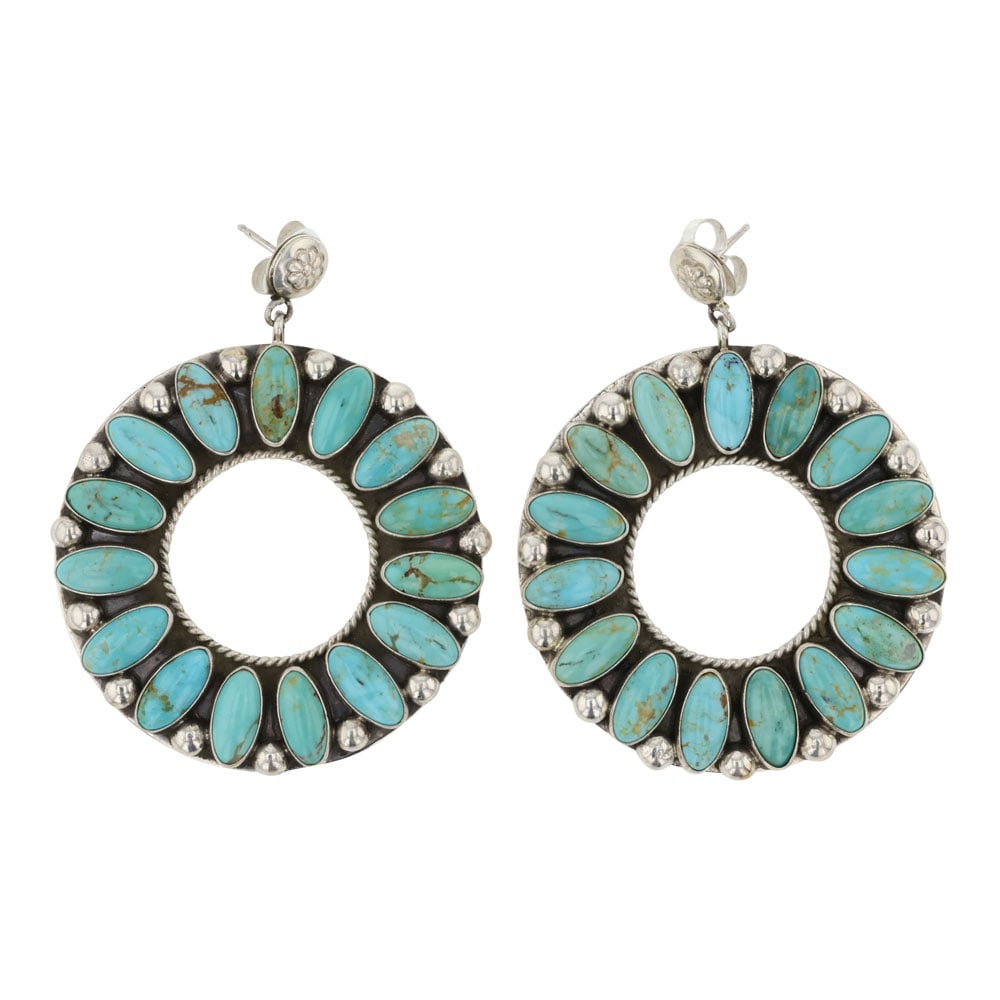 Ella Linkin Navajo Nevada Turquoise Earrings (1 of 2)