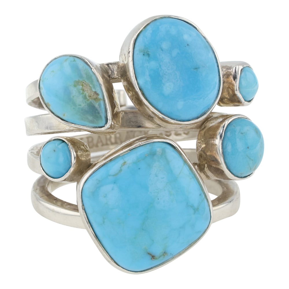 Lilly Barrack Southwest Shop Kingman Turquoise Six Stone Contemporary Ring (1 of 4)