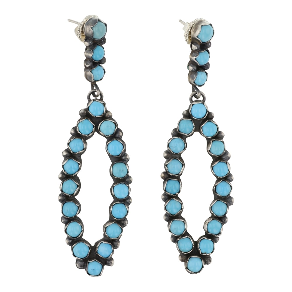 Louise Jim Navajo Kingman Turquoise Earrings (1 of 2)