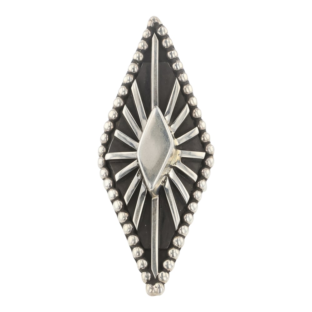 Tom Hawk Navajo Plain Silver Diamond Shaped Ring (1 of 3)