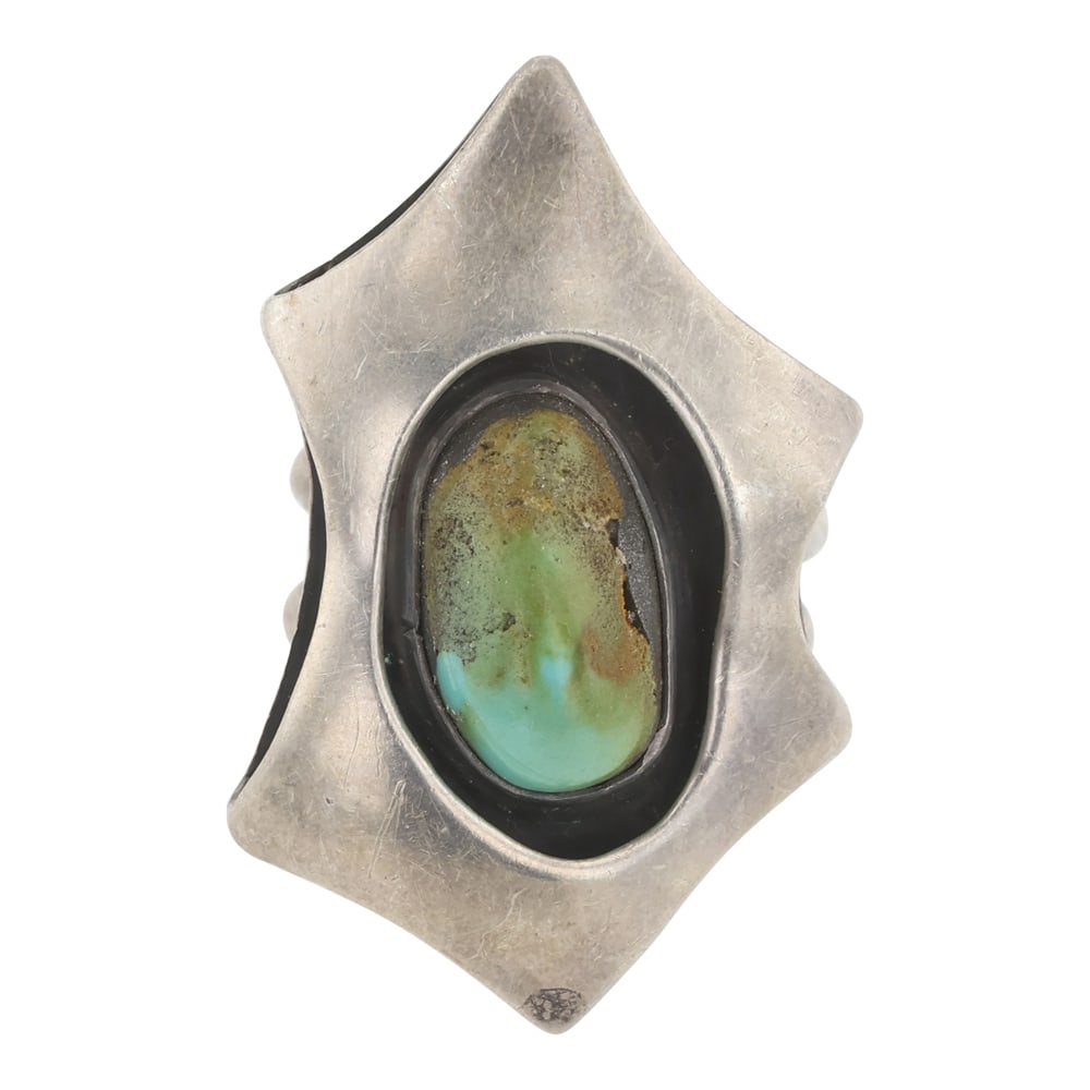 Vintage Navajo Royston Turquoise Ring: Sterling Silver | Genuine Royston Turquoise | Vintage Navajo Royston Turquoise Ring | Navajo Native American Southwest Indian Jewelry | Good (no breaks or damages) | Approximate Weight: 10 Grams | Rin