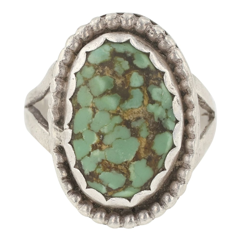 Vintage Navajo Nevada Turquoise Ring: Sterling Silver | Genuine Nevada Turquoise | Vintage Navajo Nevada Turquoise Ring | Navajo Native American Southwest Indian Jewelry | Good (no breaks or damages) | Approximate Weight: 4 Grams | Ring: 