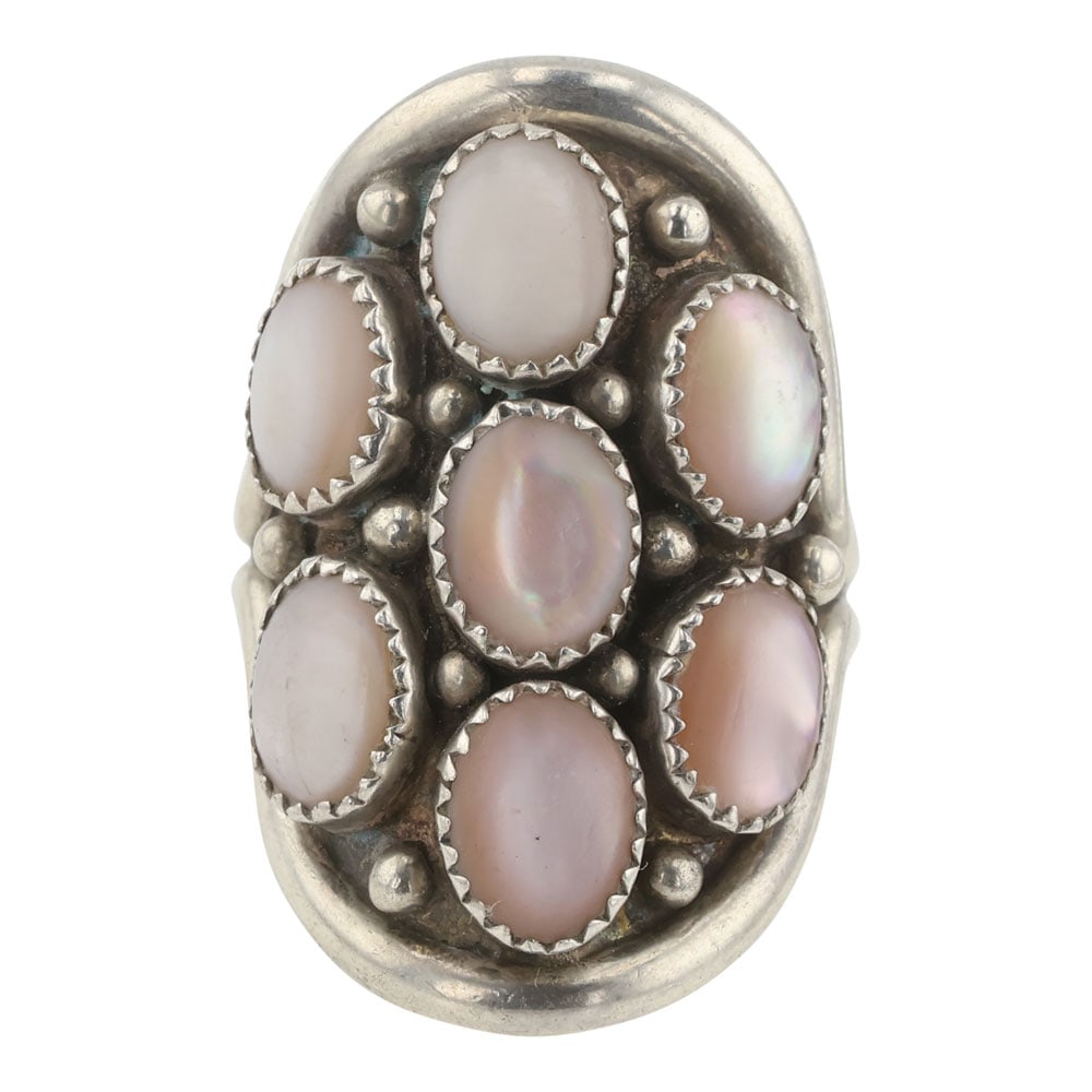 Navajo Pink Mussel Shell Saddle Ring (1 of 3)