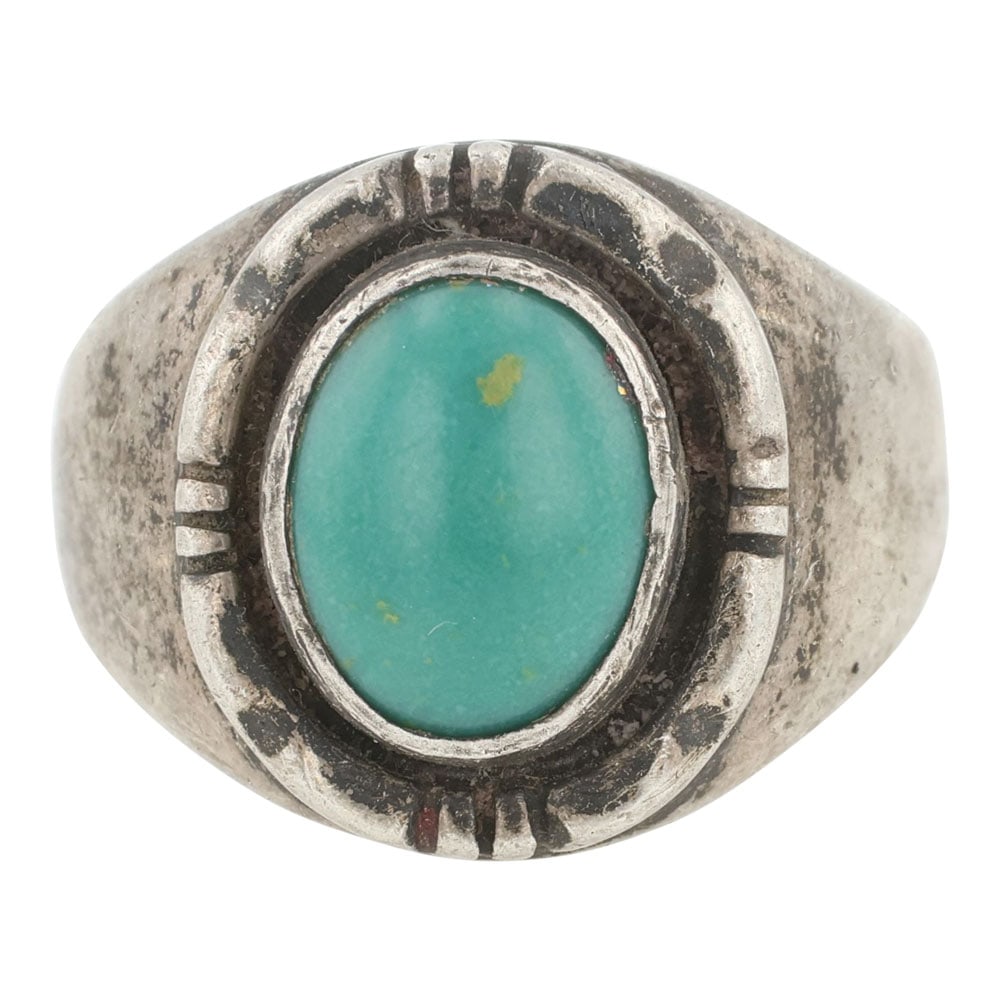 Vintage Navajo Nevada Turquoise Men's Ring (1 of 3)