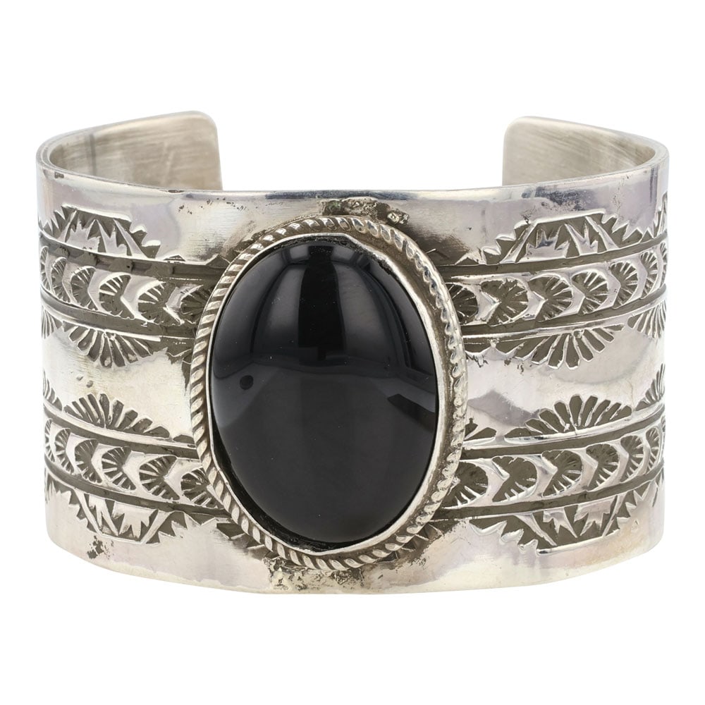 Rick Enriquez Navajo Black Onyx Cuff Bracelet (1 of 4)