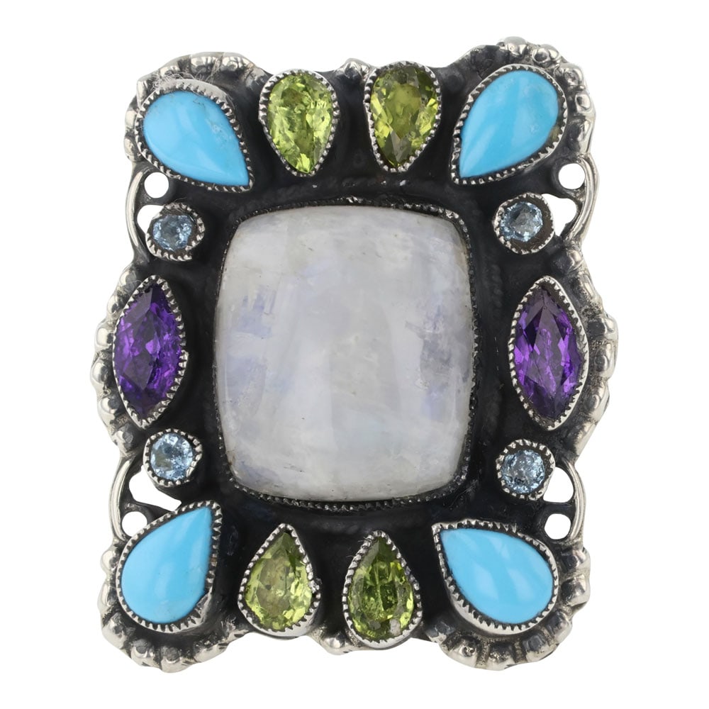 Leo Feeney Southwest Anglo Artist Sleeping Beauty Turquoise Faceted