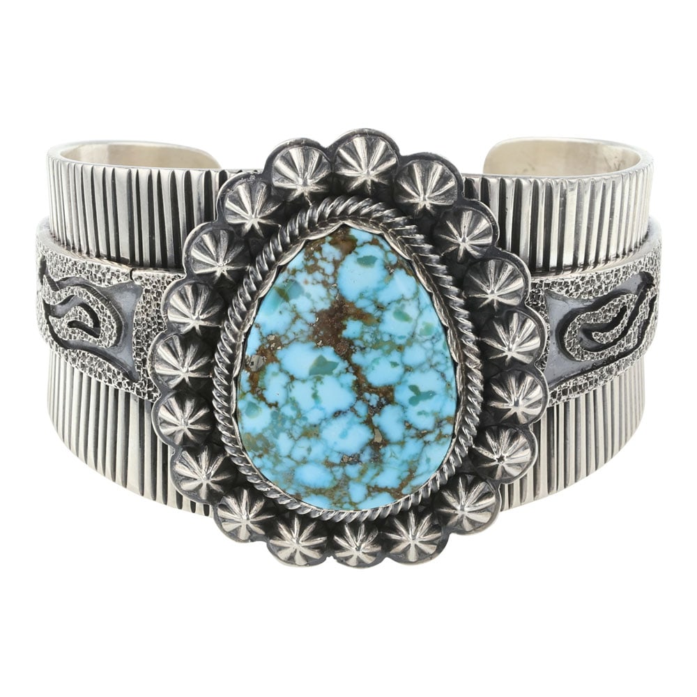 Daniel Benally Navajo Turquoise Mountain Turquoise Cuff Bracelet (1 of 4)