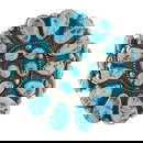 Vintage 1970's Navajo Sleeping Beauty Turquoise Cluster Cuff Bracelet