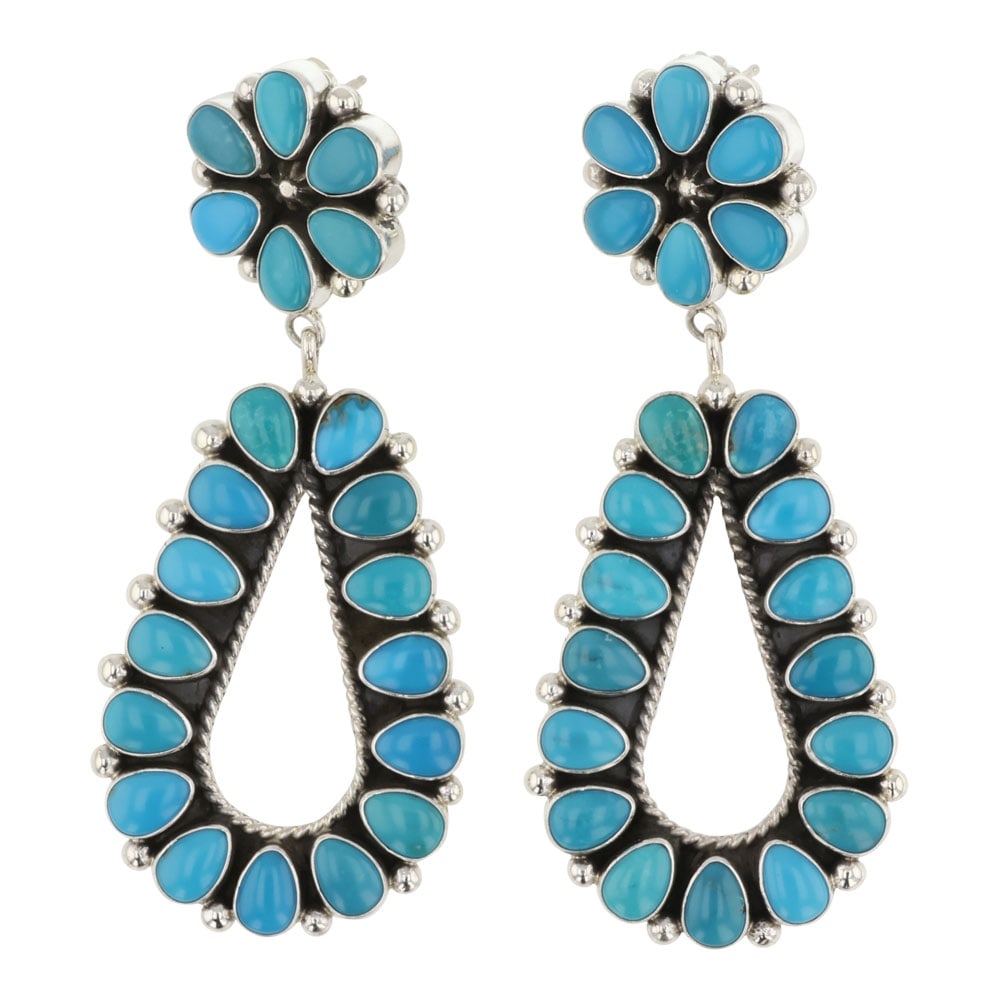Ella Linkin Navajo Kingman Turquoise Earrings (1 of 2)