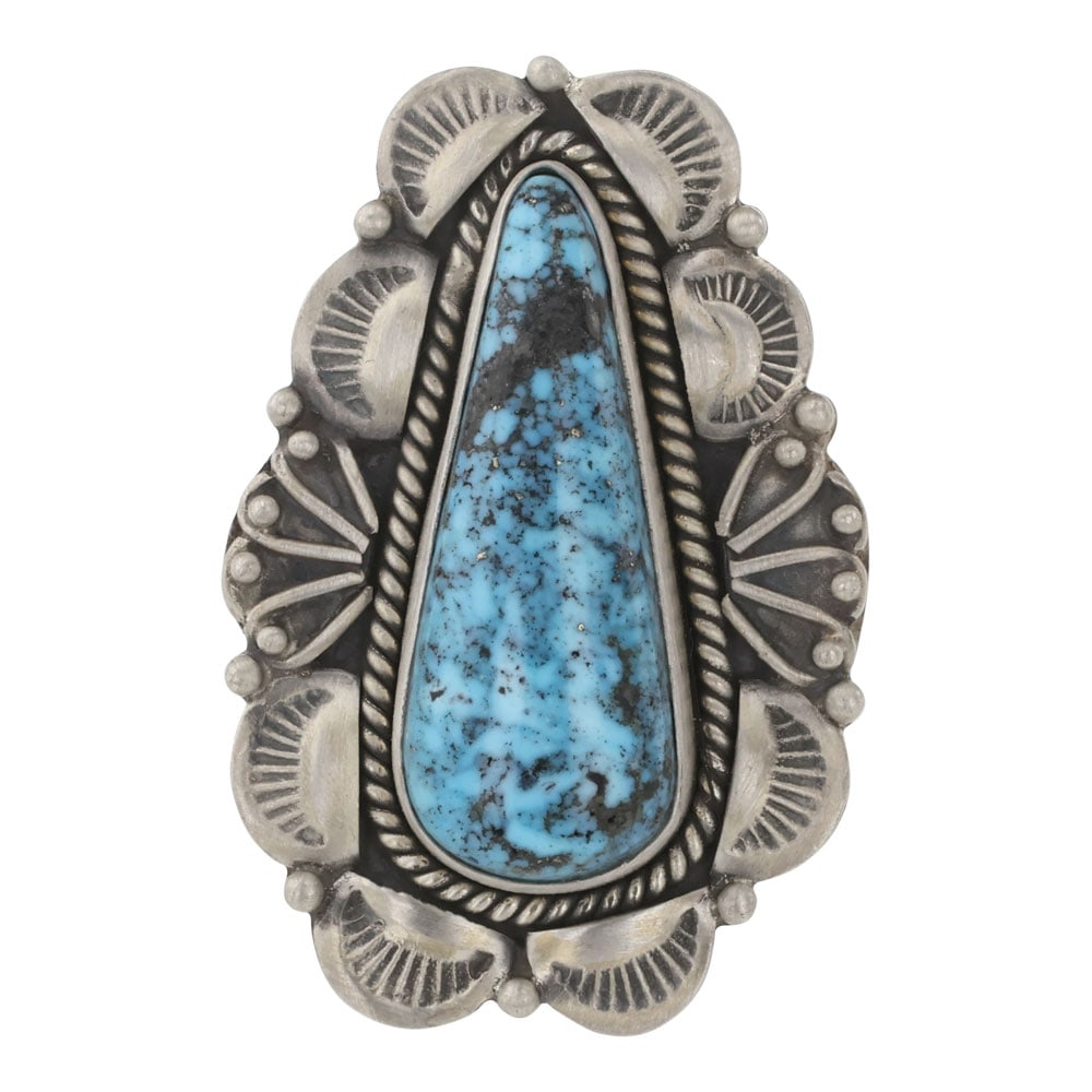 Navajo Spiderweb Kingman Turquoise Ring (1 of 3)