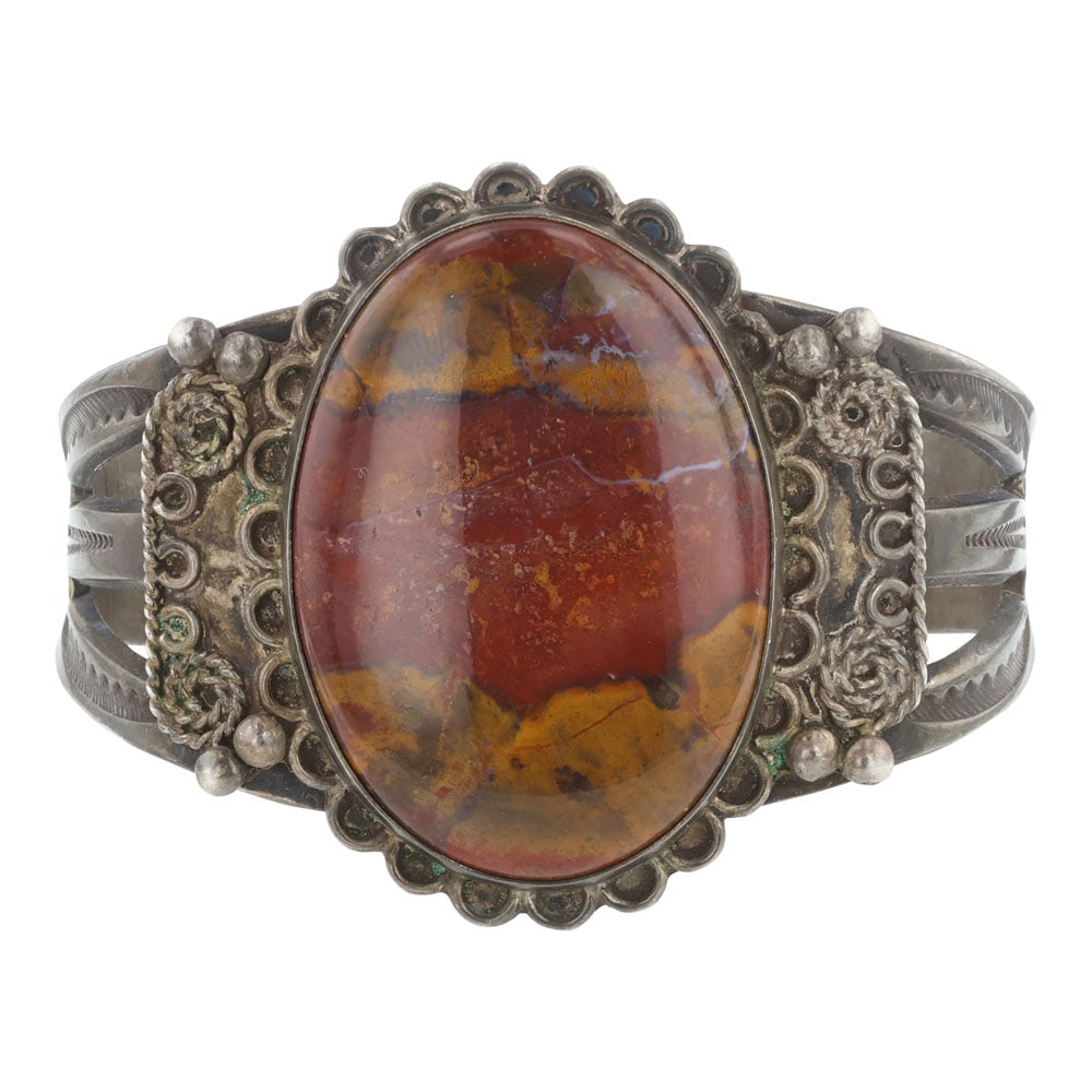 Vintage Fred Harvey Petrified Wood Cuff Bracelet (1 of 4)