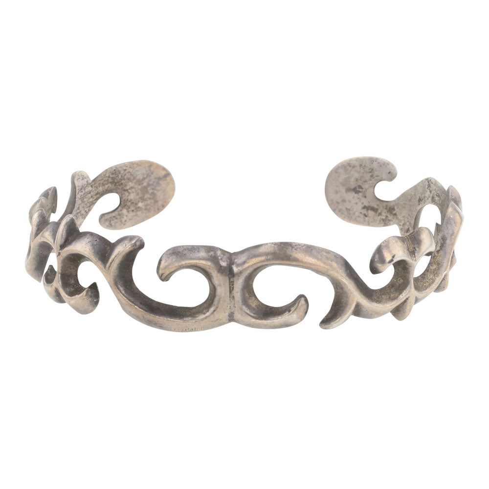 Vintage Navajo Plain Silver Sandcast Cuff Bracelet (1 of 3)