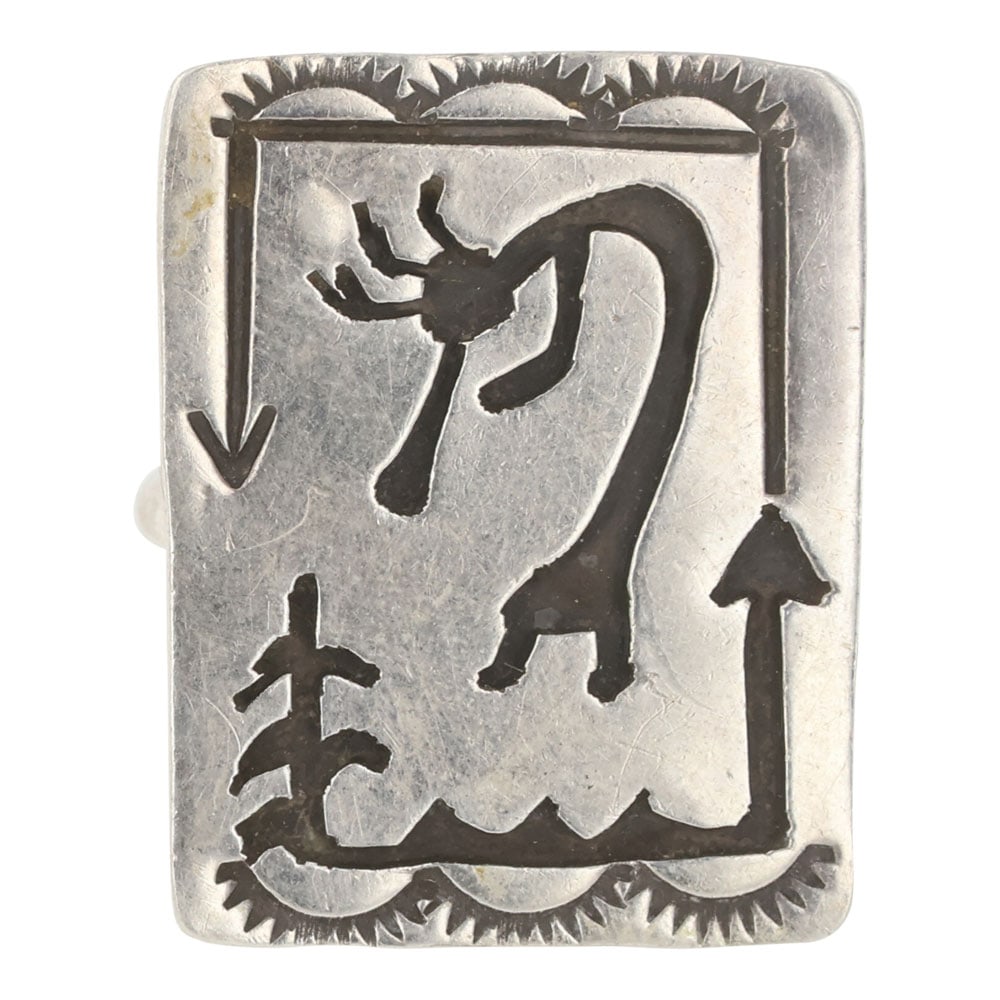 Vintage Navajo Plain Silver Kokopelli Ring (1 of 3)