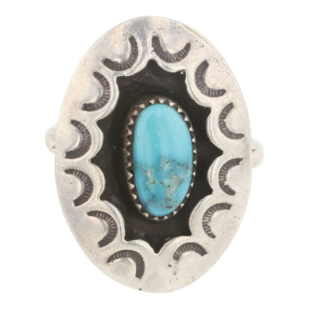 Navajo Kingman Turquoise Shadowbox Ring (1 of 3)